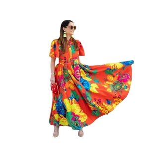 Christopher John Rogers for Targer bright floral long maxi dress